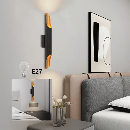 Brilagi - Aplique de parede KALMAR 2xE27/40W/230V preto/bronze