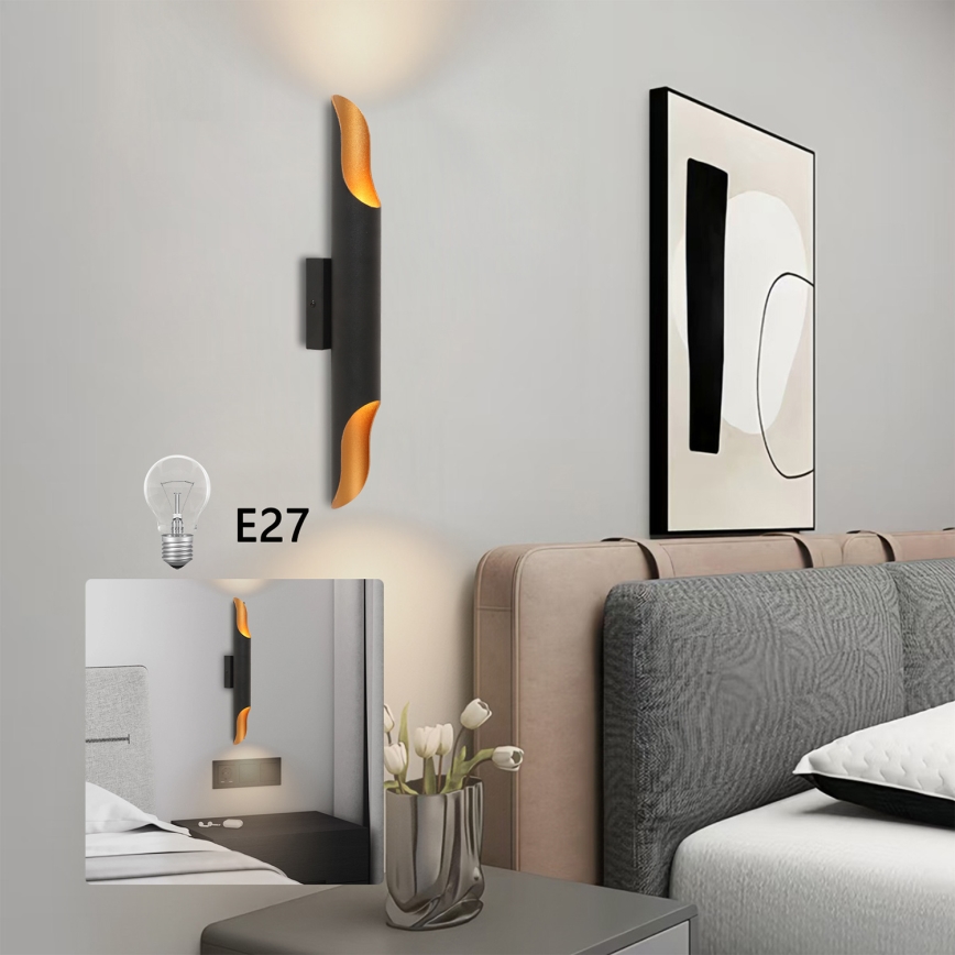 Brilagi - Aplique de parede KALMAR 2xE27/40W/230V preto/bronze