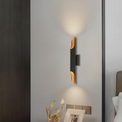 Brilagi - Aplique de parede KALMAR 2xE27/40W/230V preto/bronze