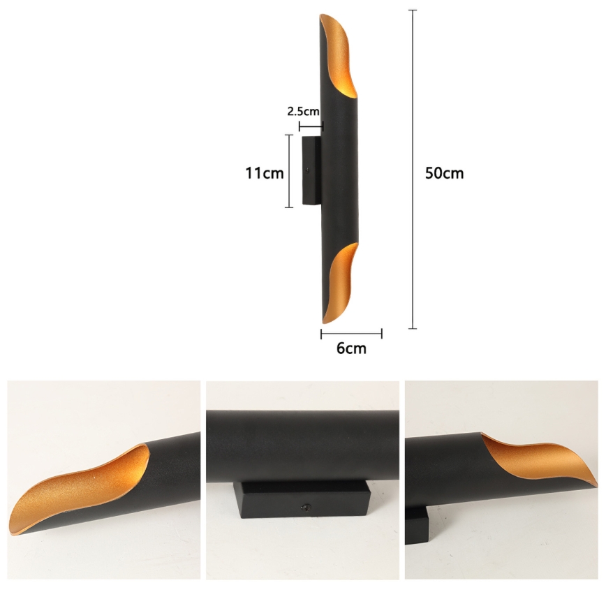 Brilagi - Aplique de parede KALMAR 2xE27/40W/230V preto/bronze