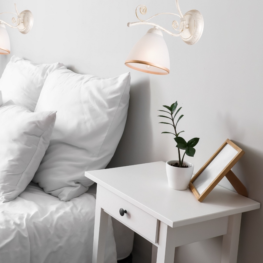 Brilagi - Aplique de parede LED ANTICO 1xE27/60W/230V acabamento branco com pátina