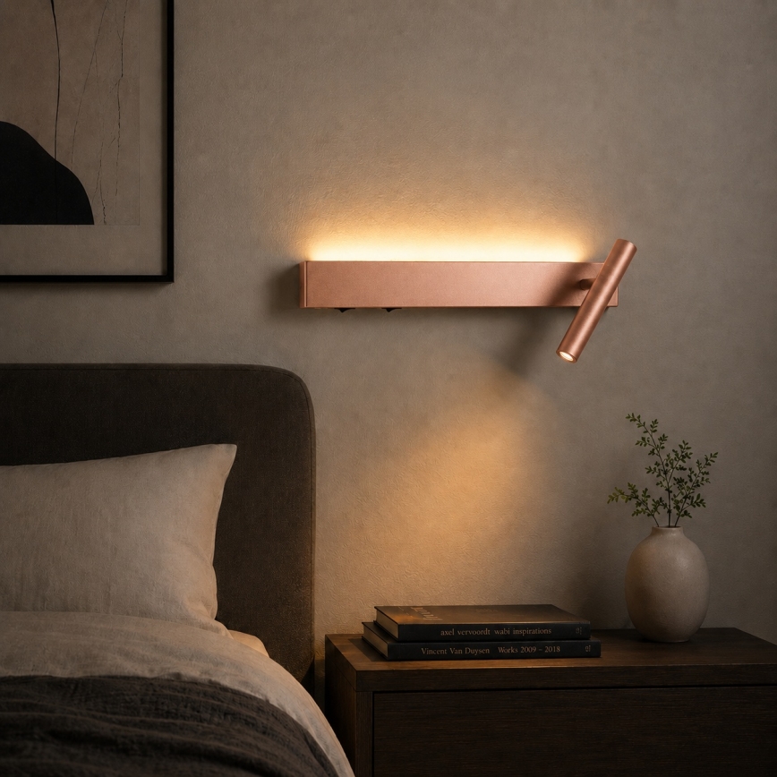 BRILAGI - Aplique de parede direcionável LED ARLIX LED/3W/230V + LED/7W, acabamento bronze, IRC 90