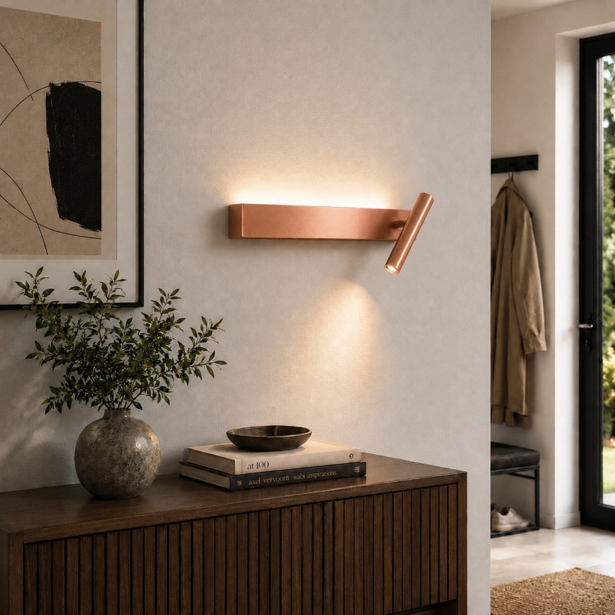 BRILAGI - Aplique de parede direcionável LED ARLIX LED/3W/230V + LED/7W, acabamento bronze, IRC 90