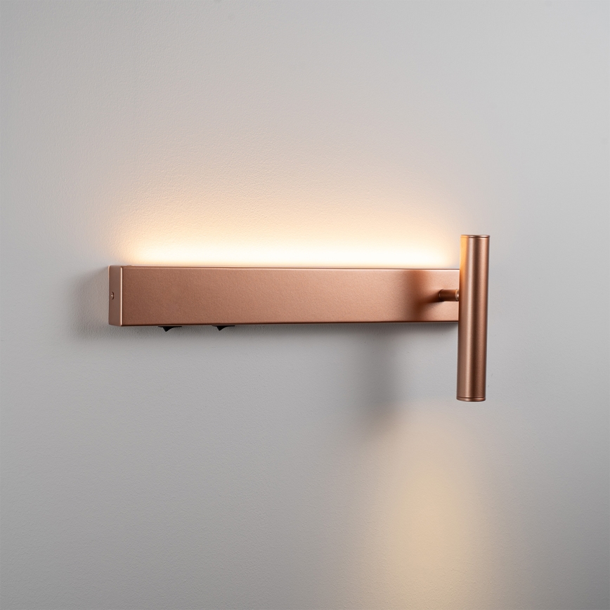 BRILAGI - Aplique de parede direcionável LED ARLIX LED/3W/230V + LED/7W, acabamento bronze, IRC 90