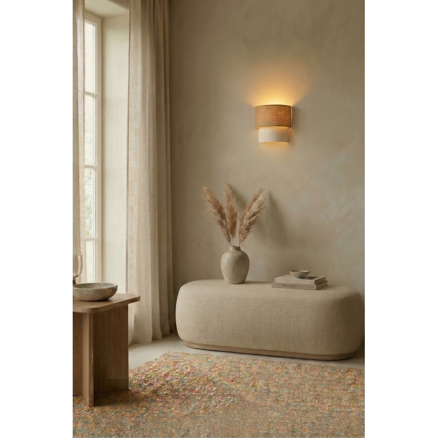 Brilagi - Aplique de parede LED BOHO ECO 1xE27/10W/230V bege/creme