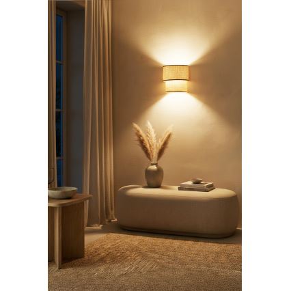 Brilagi - Aplique de Parede LED BOHO ECO 1xE27/10W/230V bege