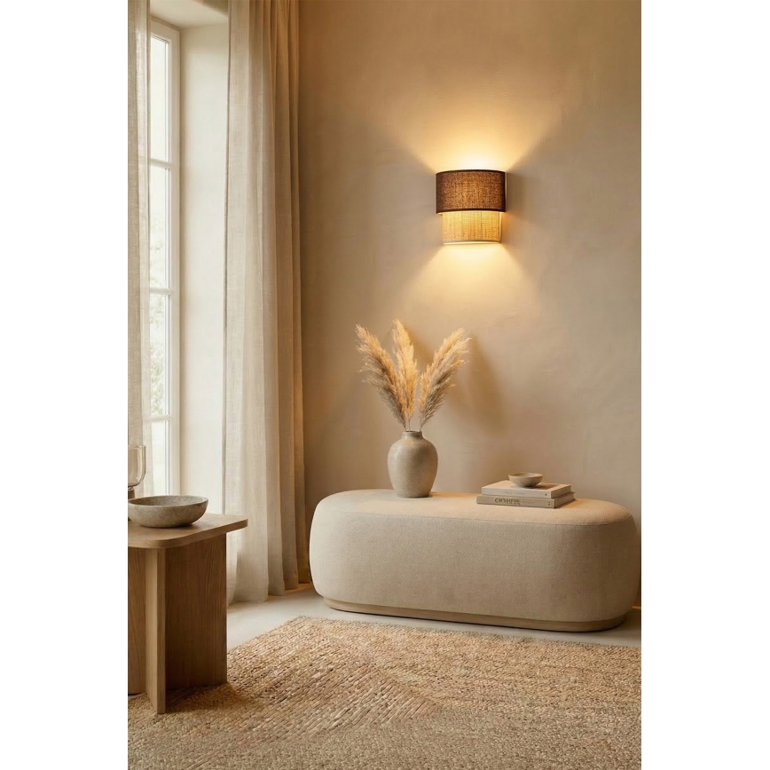 Brilagi - Aplique de parede LED BOHO ECO 1xE27/10W/230V castanho/creme