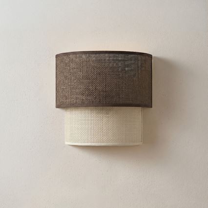 Brilagi - Aplique de parede LED BOHO ECO 1xE27/10W/230V castanho/creme