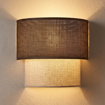 Brilagi - Aplique de parede LED BOHO ECO 1xE27/10W/230V castanho/creme