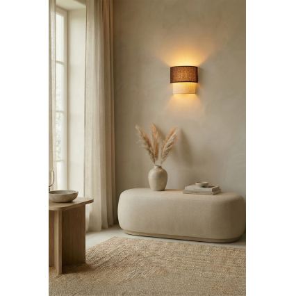 Brilagi - Aplique de parede LED BOHO ECO 1xE27/10W/230V castanho/creme