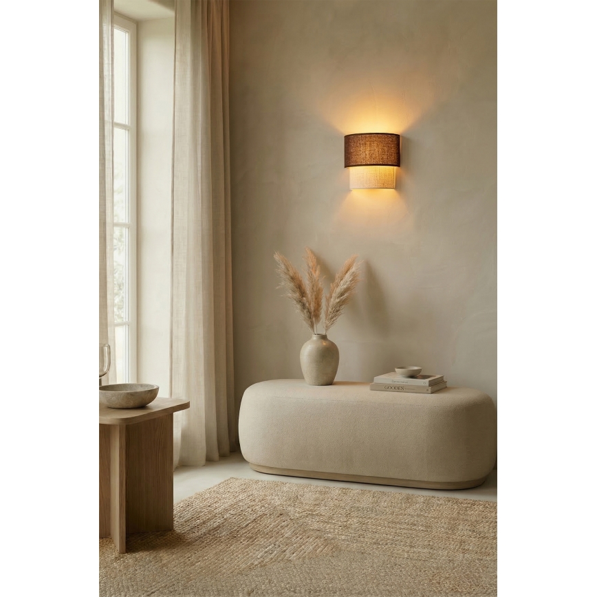 Brilagi - Aplique de parede LED BOHO ECO 1xE27/10W/230V castanho/creme