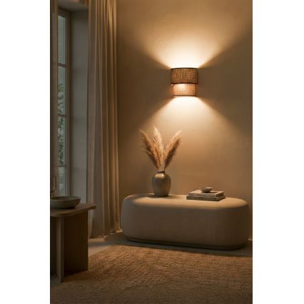Brilagi - Aplique de Parede LED BOHO ECO 1xE27/10W/230V castanho