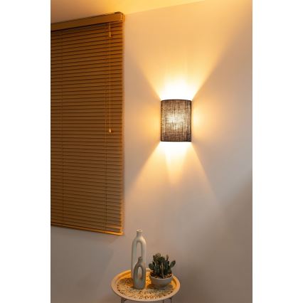 Brilagi - Aplique de parede LED BOHO STYLE 1xE27/15W/230V castanho