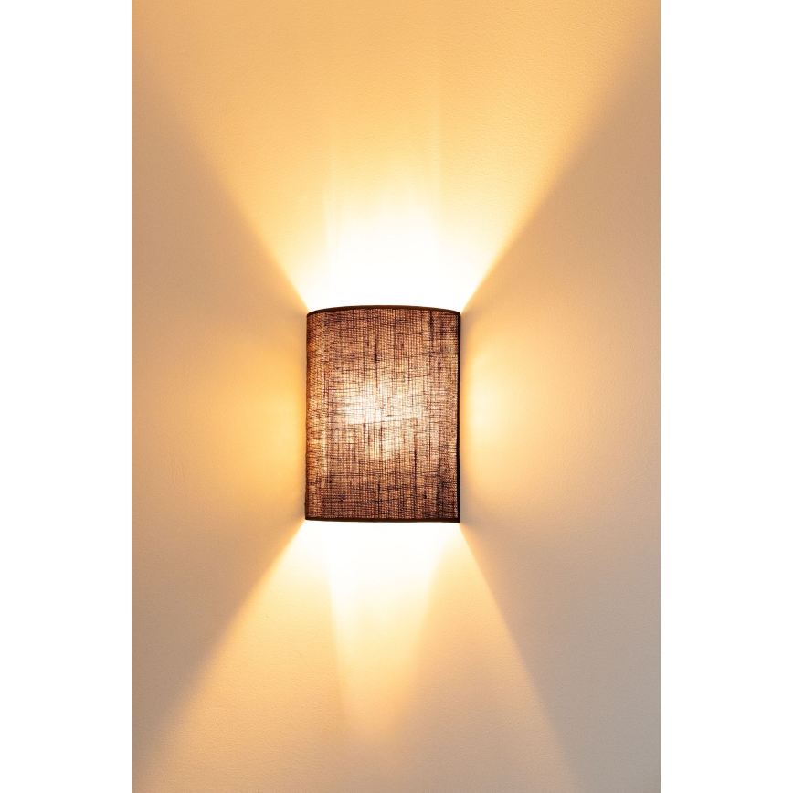 Brilagi - Aplique de parede LED BOHO STYLE 1xE27/15W/230V castanho