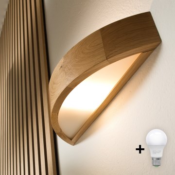 Brilagi - Aplique de parede LED CARVALHO 1xE27/15W/230V em carvalho