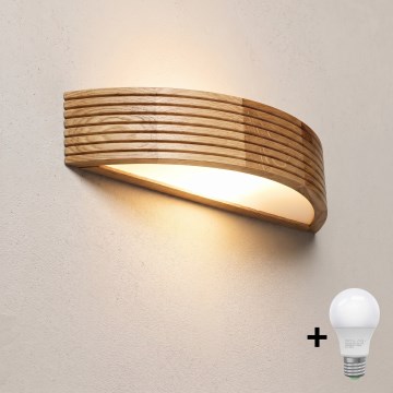 Brilagi - Aplique de parede LED CARVALHO MODERN 1xE27/60W/230V, acabamento em carvalho