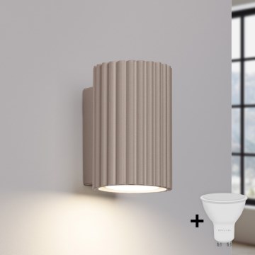 Brilagi - Aplique de parede LED CRESTO 1xGU10/10W/230V 10 cm taupe