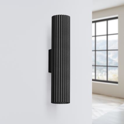 Brilagi - Aplique de parede LED CRESTO 2x GU10/10 W/230 V 30 cm, preto