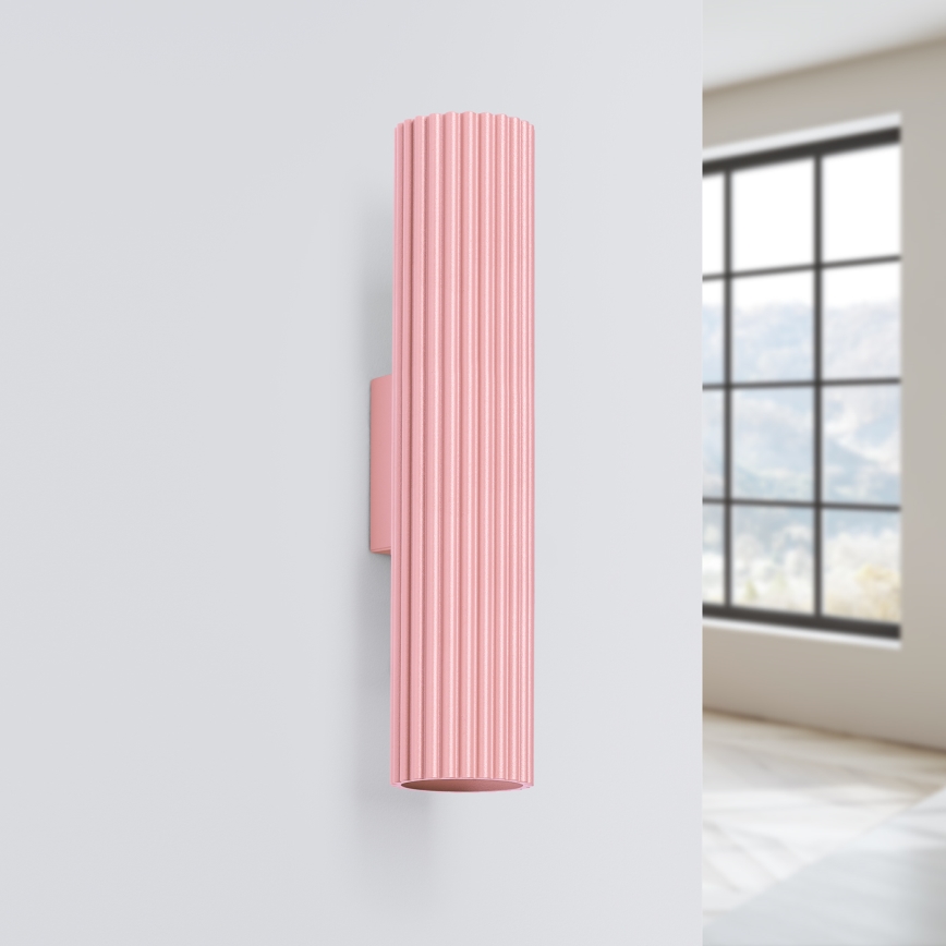 Brilagi - Aplique de parede LED CRESTO 2x GU10/10 W/230 V 30 cm rosa