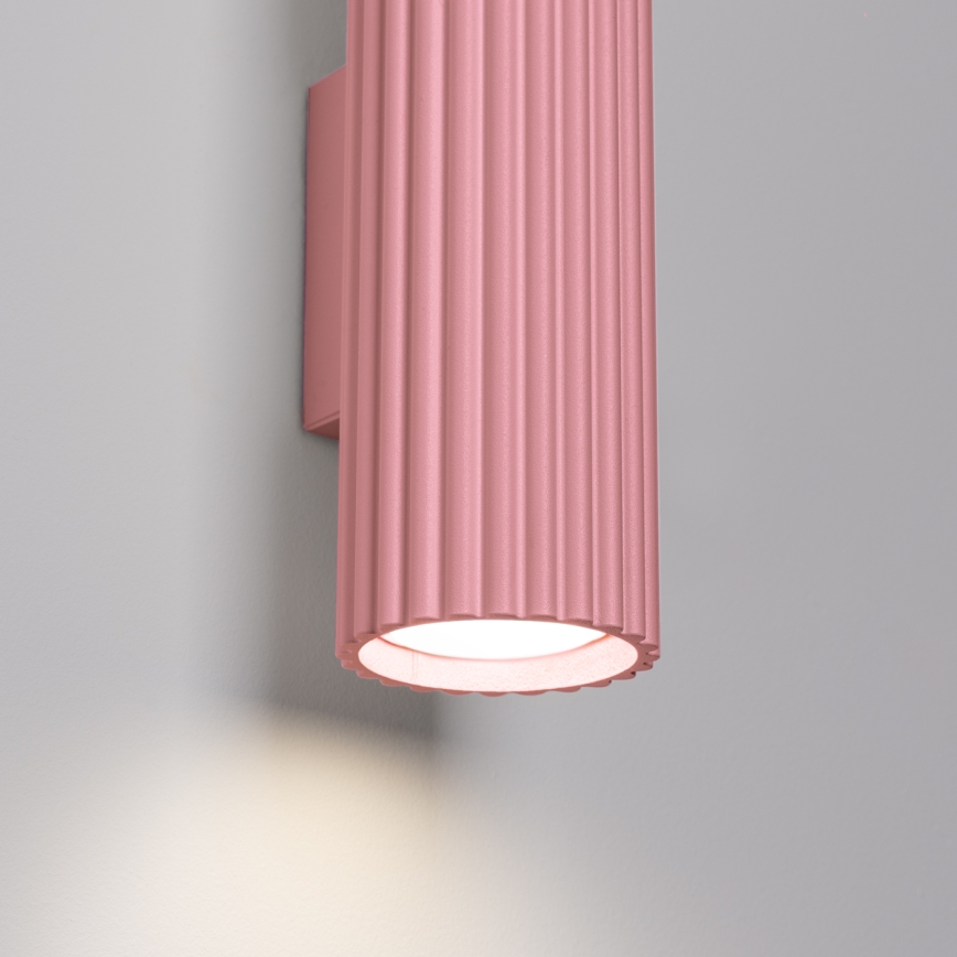 Brilagi - Aplique de parede LED CRESTO 2x GU10/10 W/230 V 30 cm rosa