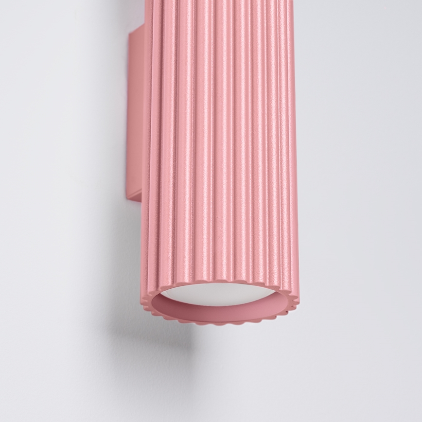 Brilagi - Aplique de parede LED CRESTO 2x GU10/10 W/230 V 30 cm rosa