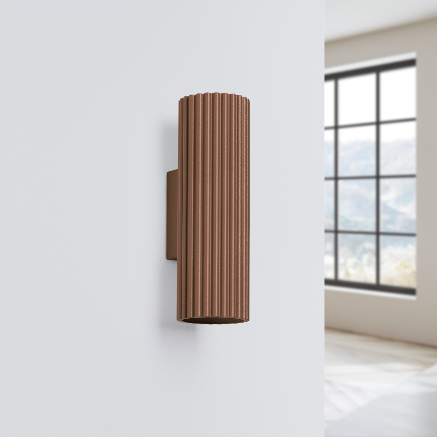 Brilagi - Aplique de parede LED CRESTO 2xGU10/10W/230V 20 cm castanho