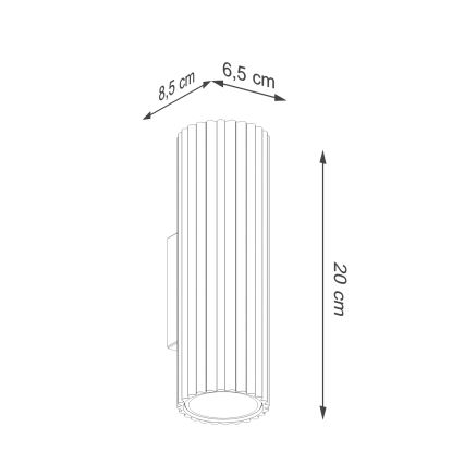 Brilagi - Aplique de parede LED CRESTO 2xGU10/10W/230V 20 cm turquesa