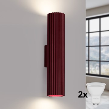 Brilagi - Aplique de Parede LED CRESTO 2xGU10/10W/230V 30 cm bordô