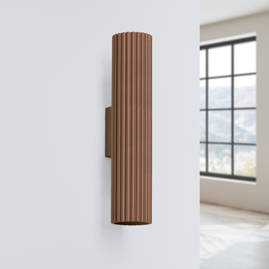 Brilagi - Aplique de parede LED CRESTO 2xGU10/10W/230V 30 cm castanho