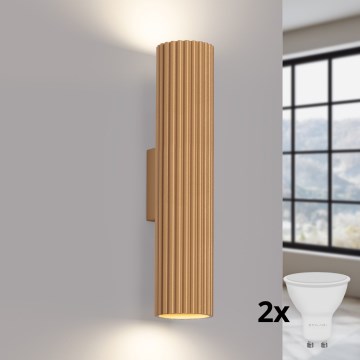 Brilagi - Aplique de parede LED CRESTO 2xGU10/10W/230V 30 cm dourado