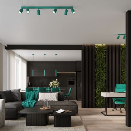 Brilagi - Aplique de parede LED CRESTO 2xGU10/10W/230V 30 cm turquesa