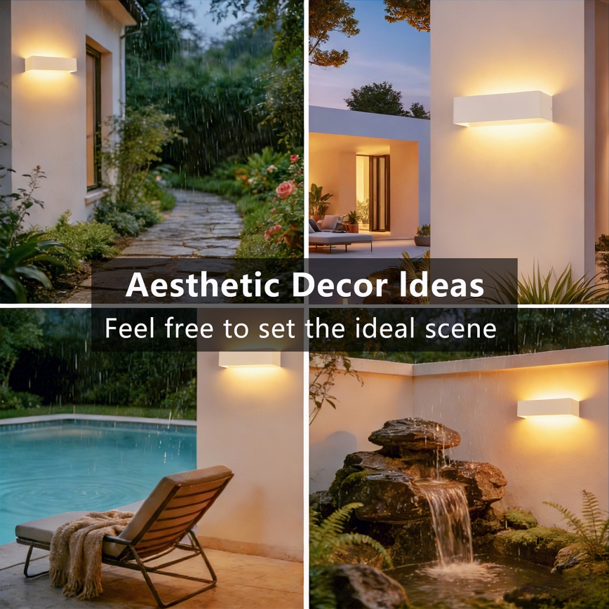 Brilagi - Aplique de parede LED exterior DONNANI LED/12W/230V 30 cm branco IP44