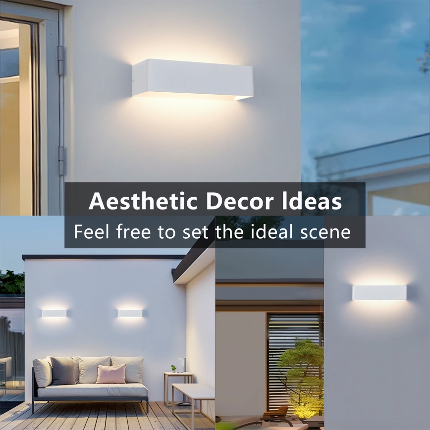 Brilagi - Aplique de parede LED exterior DONNANI LED/12W/230V 30 cm branco IP44