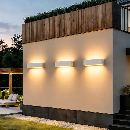 Brilagi - Aplique de parede LED exterior DONNANI LED/12W/230V 30 cm branco IP44