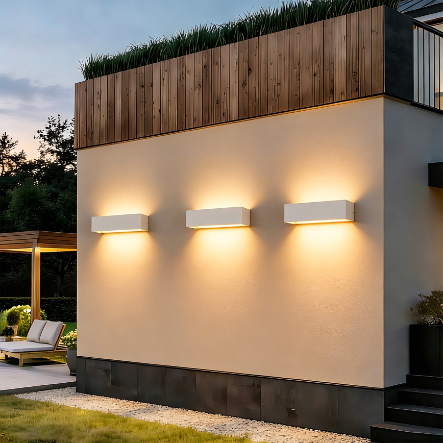 Brilagi - Aplique de parede LED exterior DONNANI LED/12W/230V 30 cm branco IP44