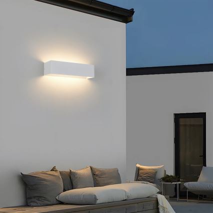 Brilagi - Aplique de parede LED exterior DONNANI LED/12W/230V 30 cm branco IP44