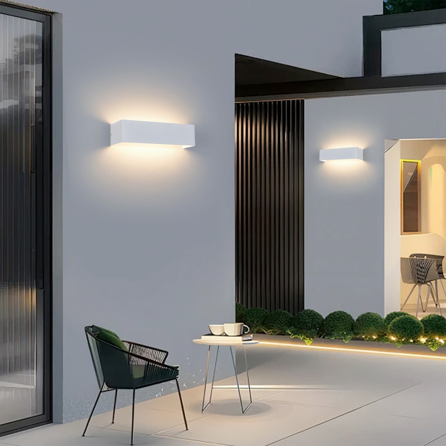Brilagi - Aplique de parede LED exterior DONNANI LED/12W/230V 30 cm branco IP44