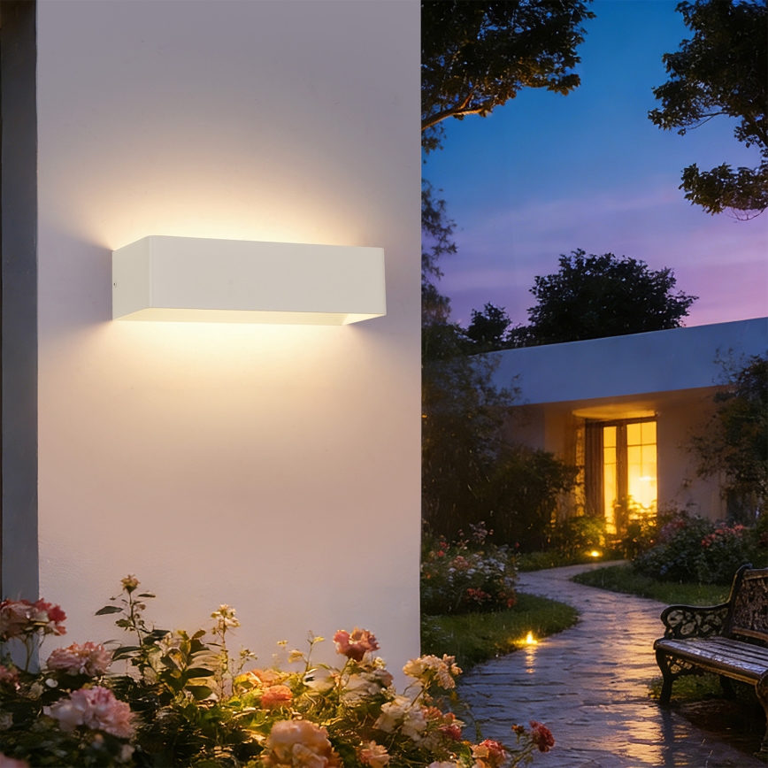 Brilagi - Aplique de parede LED exterior DONNANI LED/12W/230V 30 cm branco IP44