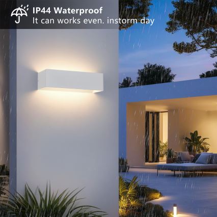 Brilagi - Aplique de parede LED exterior DONNANI LED/12W/230V 30 cm branco IP44