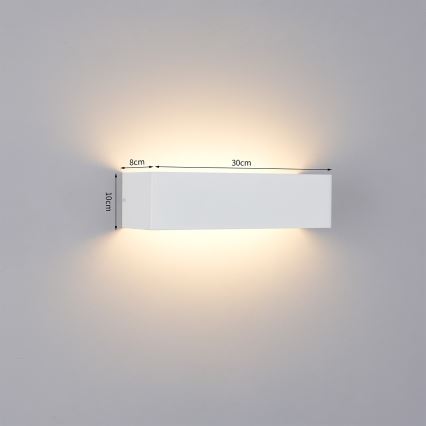Brilagi - Aplique de parede LED exterior DONNANI LED/12W/230V 30 cm branco IP44