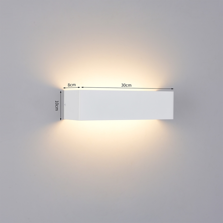 Brilagi - Aplique de parede LED exterior DONNANI LED/12W/230V 30 cm branco IP44