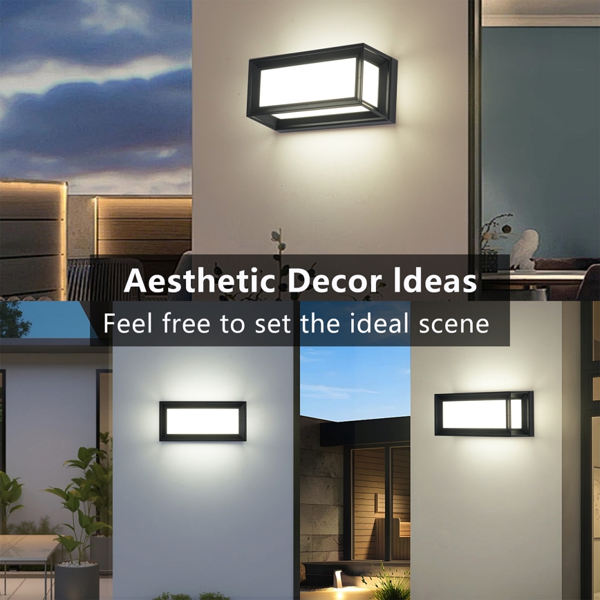 Brilagi - Aplique de parede exterior LED PARKER LED/12W/230V 3000/4500/6000K preto IP44