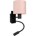 Brilagi - Aplique de parede LED flexível BOBO 1xE27/25W/230V + LED/3W preto/rosa