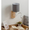 Brilagi - Aplique de parede LED flexível NUBILA WOOD 1xE27/25W/230V + LED/3W carvalho/branco/cinza claro