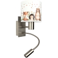 Brilagi - Aplique de Parede LED Infantil Flexível BOBO 1xE27/25W/230V + LED/3W cromado fosco/branco/animais