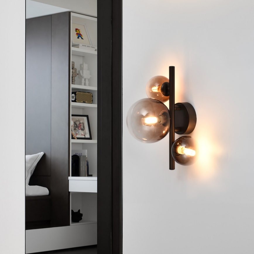 Brilagi - Aplique de parede LED MILLA 3xG9/3W/230V castanho/castanho fumado