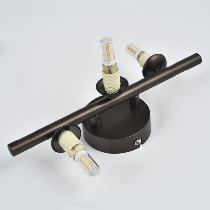 Brilagi - Aplique de parede LED MILLA 3xG9/3W/230V castanho/castanho fumado