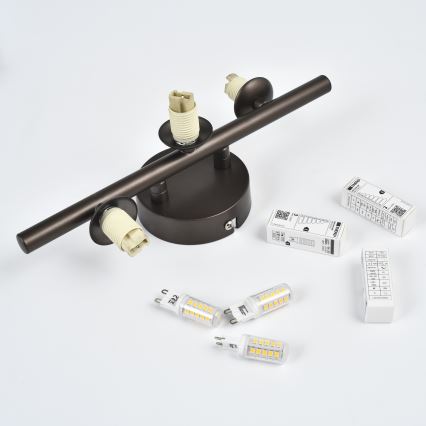Brilagi - Aplique de parede LED MILLA 3xG9/3W/230V castanho/castanho fumado