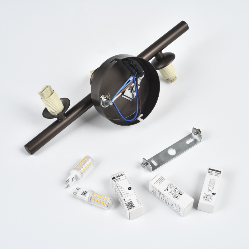 Brilagi - Aplique de parede LED MILLA 3xG9/3W/230V castanho/castanho fumado