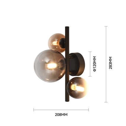 Brilagi - Aplique de parede LED MILLA 3xG9/3W/230V castanho/castanho fumado